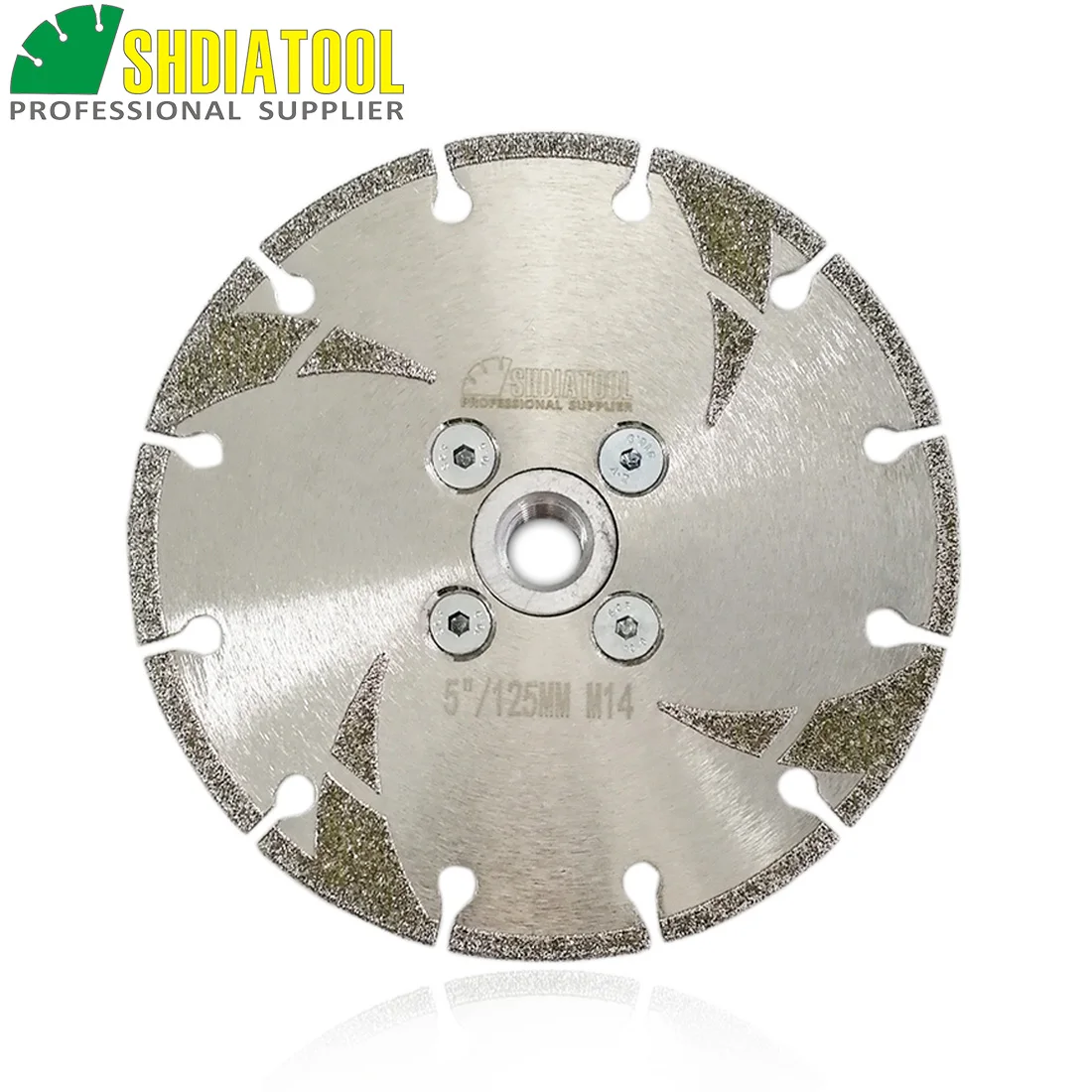 

SHDIATOOL 125MM electroplated Coated diamond blade 5" cutting & grinding disc M14 flange with protection for granite marble
