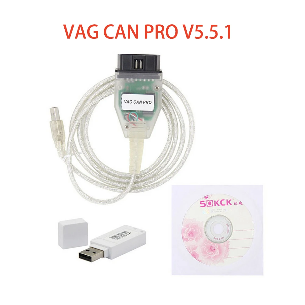 Автомобильный диагностический сканер OBD2 VAG CAN PRO V5.5.1 с ключом и чипом FTDI FT245RL для VW