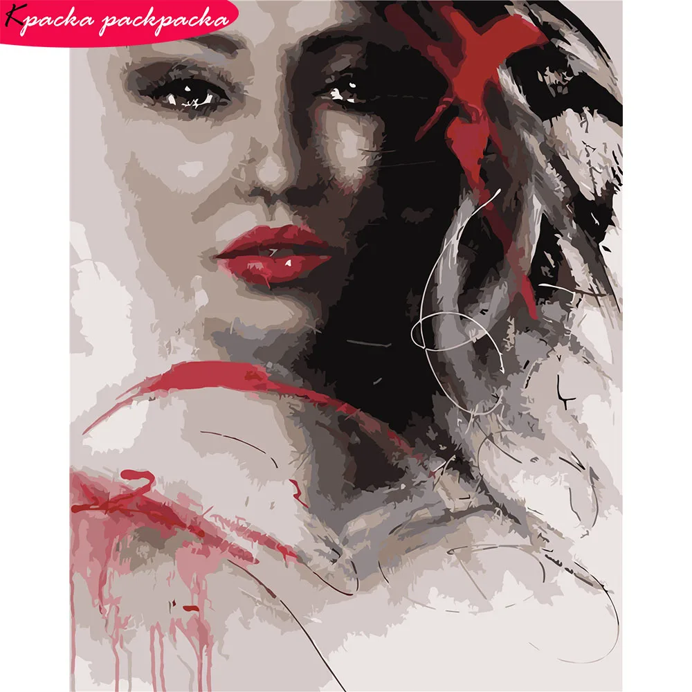 

Frame Girl Painting By Numbers On Canvas No-Frame Acrylic Paint 19.7x15.7in 24 Colors Acrylic Paint Diff:3 Stars VA-0508