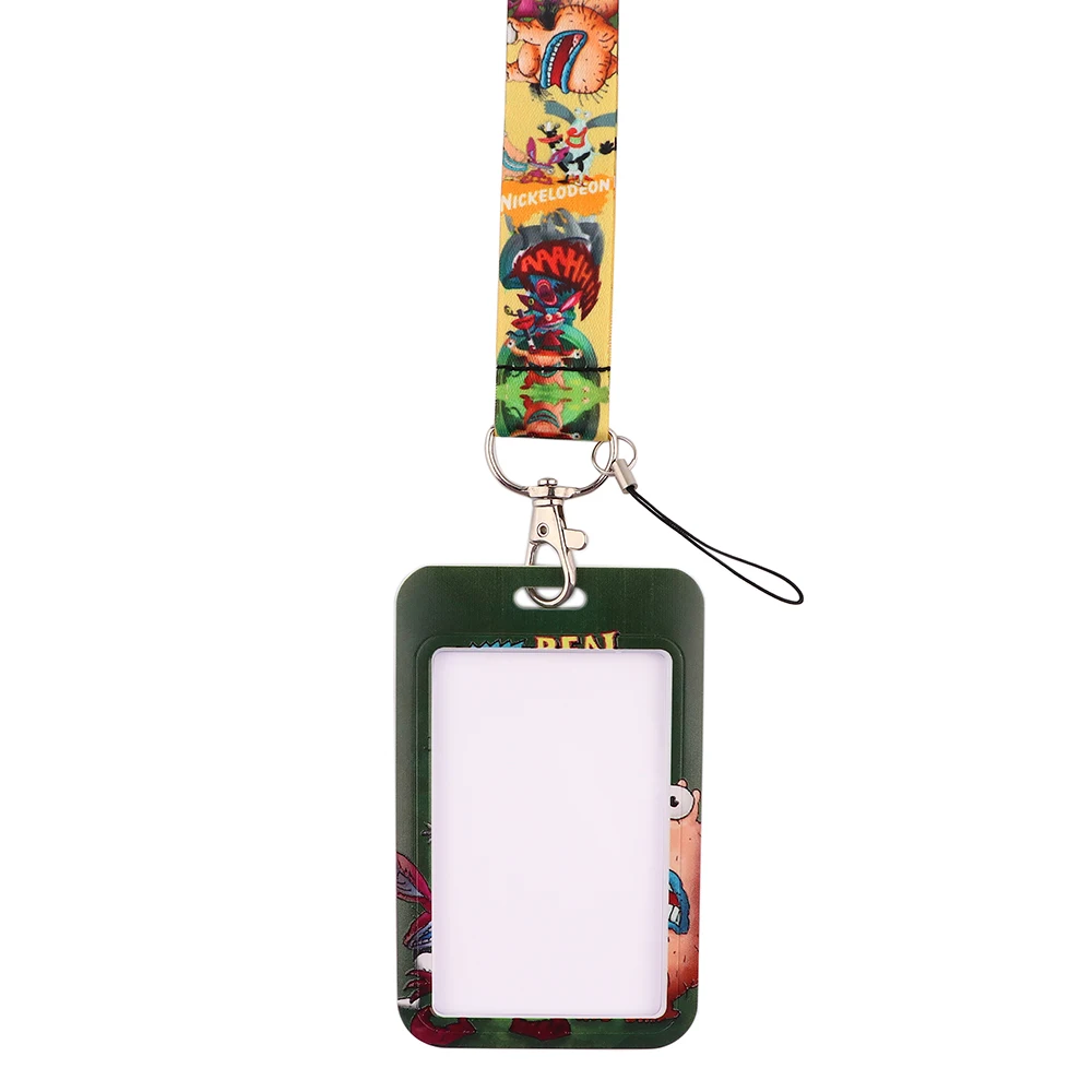 ER1348 Real Monsters Cartoon Lanyard Card Holder Student Hanging Neck Mobile Phone Badge Subway Access | Канцтовары для офиса и