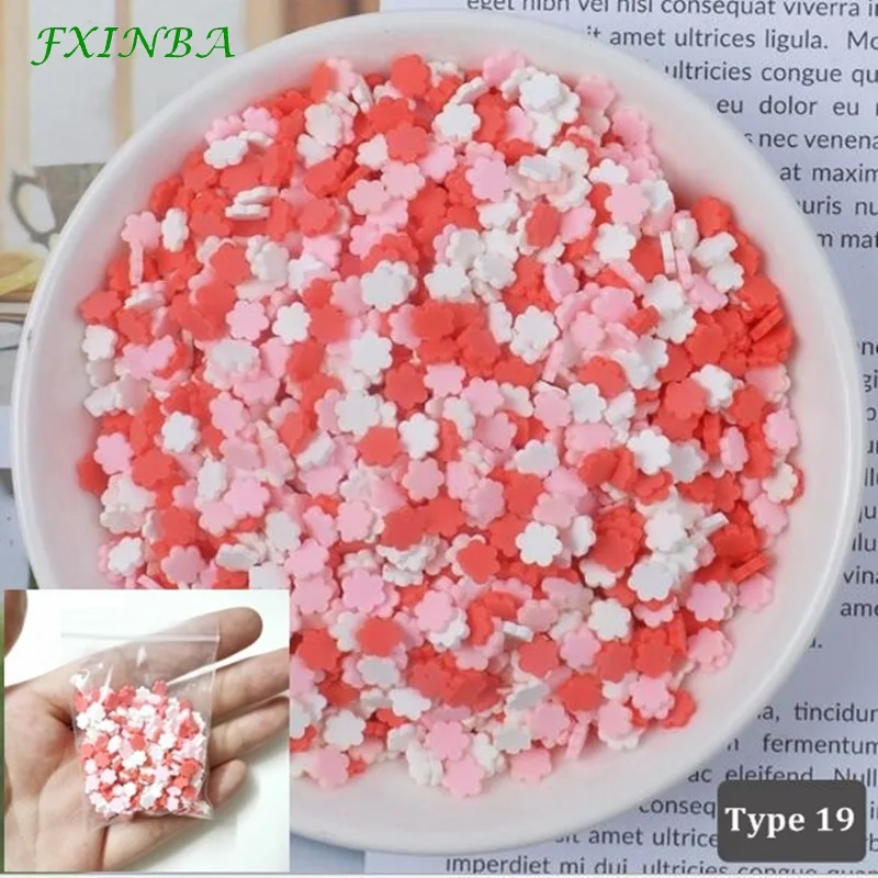 Type 19 FXINBA 10 г Fimo амулеты дополнение разбрызгивает слизь наполнитель пушистая клейкая масса Игрушки слизь Поставки аксессуары глина DIY ломтики торта десерт - Цвет: Type 19