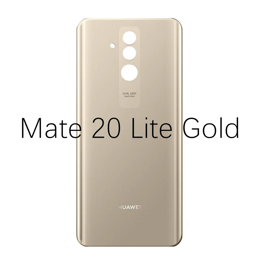 Для huawei mate 20 Pro крышка для батареи Задняя стеклянная панель Задняя Дверь Корпус чехол для huawei mate 20 Lite Крышка для батареи mate 20 окно - Цвет: Mate20 Lite Gold