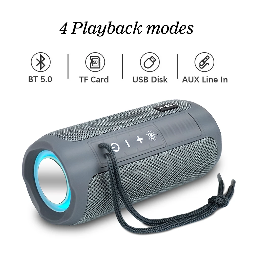 Bluetooth-compatible Speaker Colorful Light Stereo Speakers Portable Subwoofer Wireless Soundbar Outdoor Bass Boombox U FM Radio images - 6