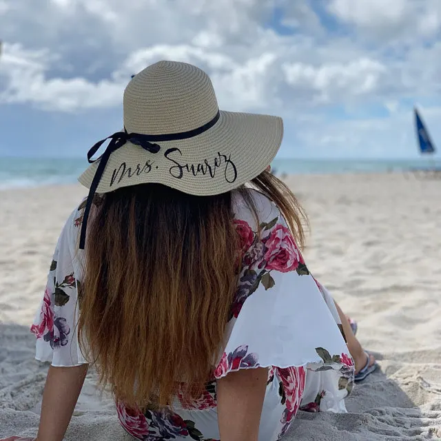 Женская соломенная шляпа с большим козырьком летняя и осенняя для медового