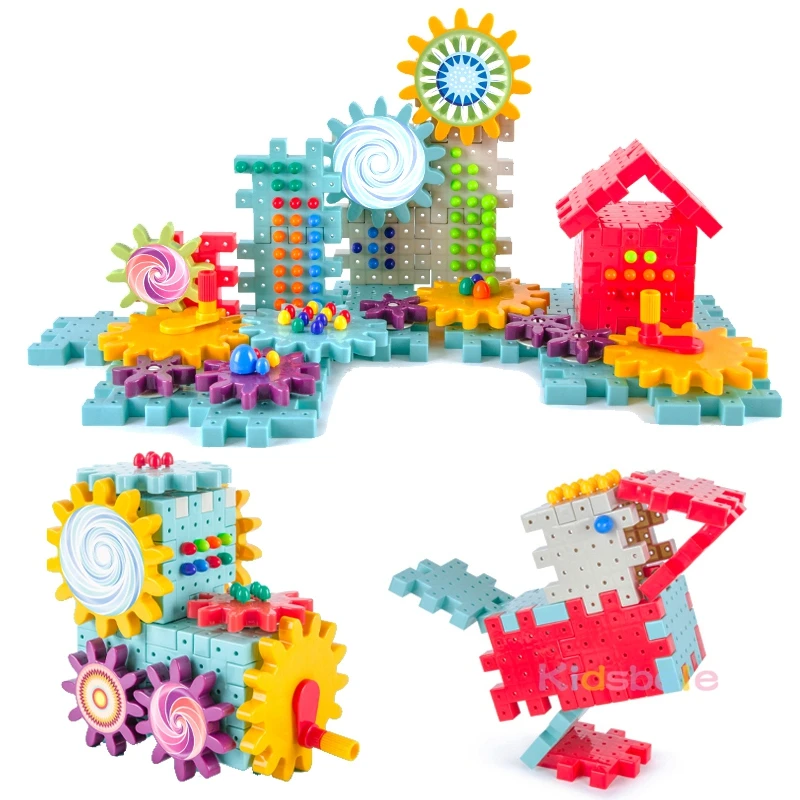 Детские 3D шестерни блок DIY игрушка гриб гвоздь Пластиковые развивающие игрушки