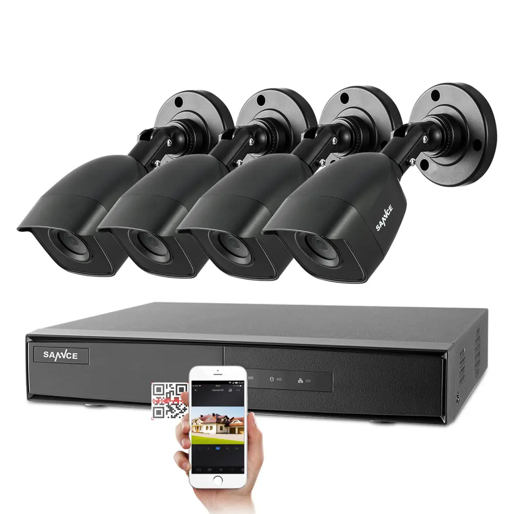 Камера видеонаблюдения SANNCE 4 шт. канала 5 в 1 DVR 1080P защита от непогоды для