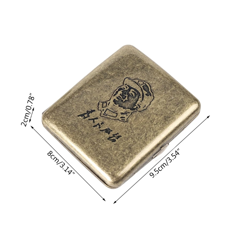 Ретро металлическая сигаретная чехол с подарочной коробкой Двусторонняя