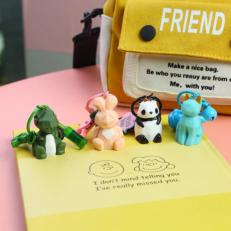 Чехол для ключей с мультяшными животными из смолы креативный металлический