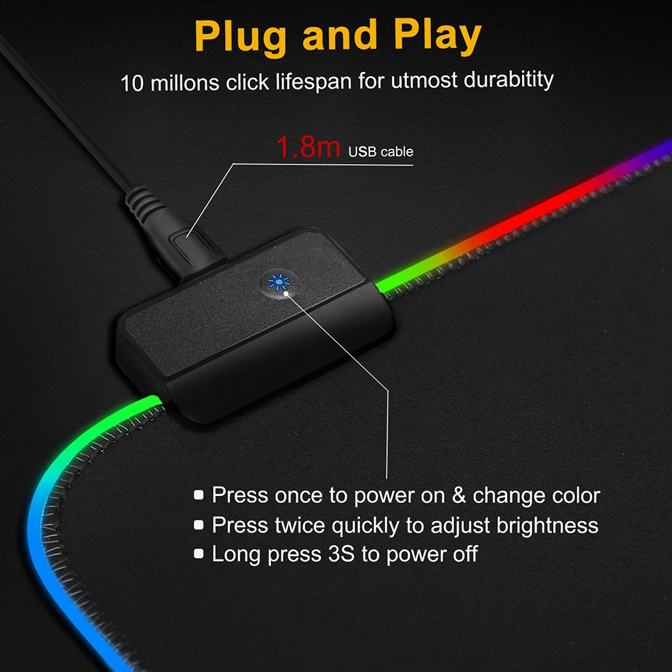

Cartoon Anime RGB Gaming Keyboard Table Mat Mini Computer Mouse Pad Yuanshen Impact XL Notebook Carpet Mouse Pad LED Light with