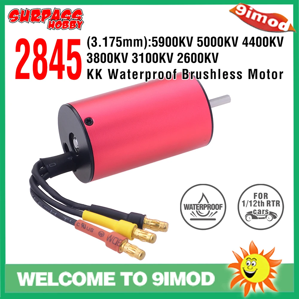 

SURPASSHOBBY 2845 3.175mm Waterproof Brushless Motor for Traxxas Trx4 HSP Monster 1/12 RC Car Upgrade Accessories