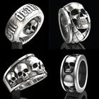 В винтажном стиле; Цвет Черный; Death Knight кольцо с черепом Прохладный для мужчин в стиле панк с мелкими деталями из нержавеющей стали кольца в виде черепа для женщин в готическом стиле байкеров, размер США