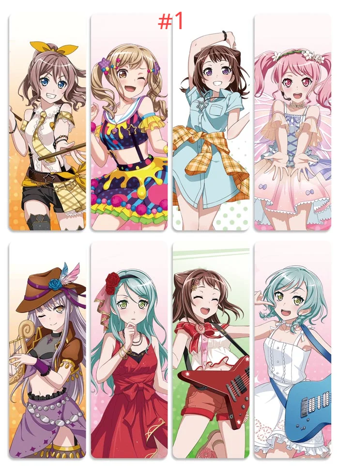 

8 шт./компл. аниме BanG Dream ПВХ карты закладки цифровой цветной печати