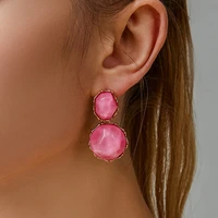 round french earrings female retro resin acrylic geometric irregular pendant earrings jewelry jewelry gift