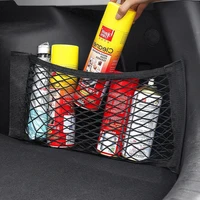 car back rear trunk seat elastic string net magic sticker mesh storage bag pocket cage auto organizer seat back bag 4025cm