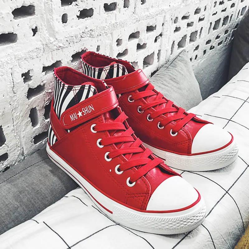 Демисезонная парусиновая обувь с высоким берцем Вулканизированная Повседневная