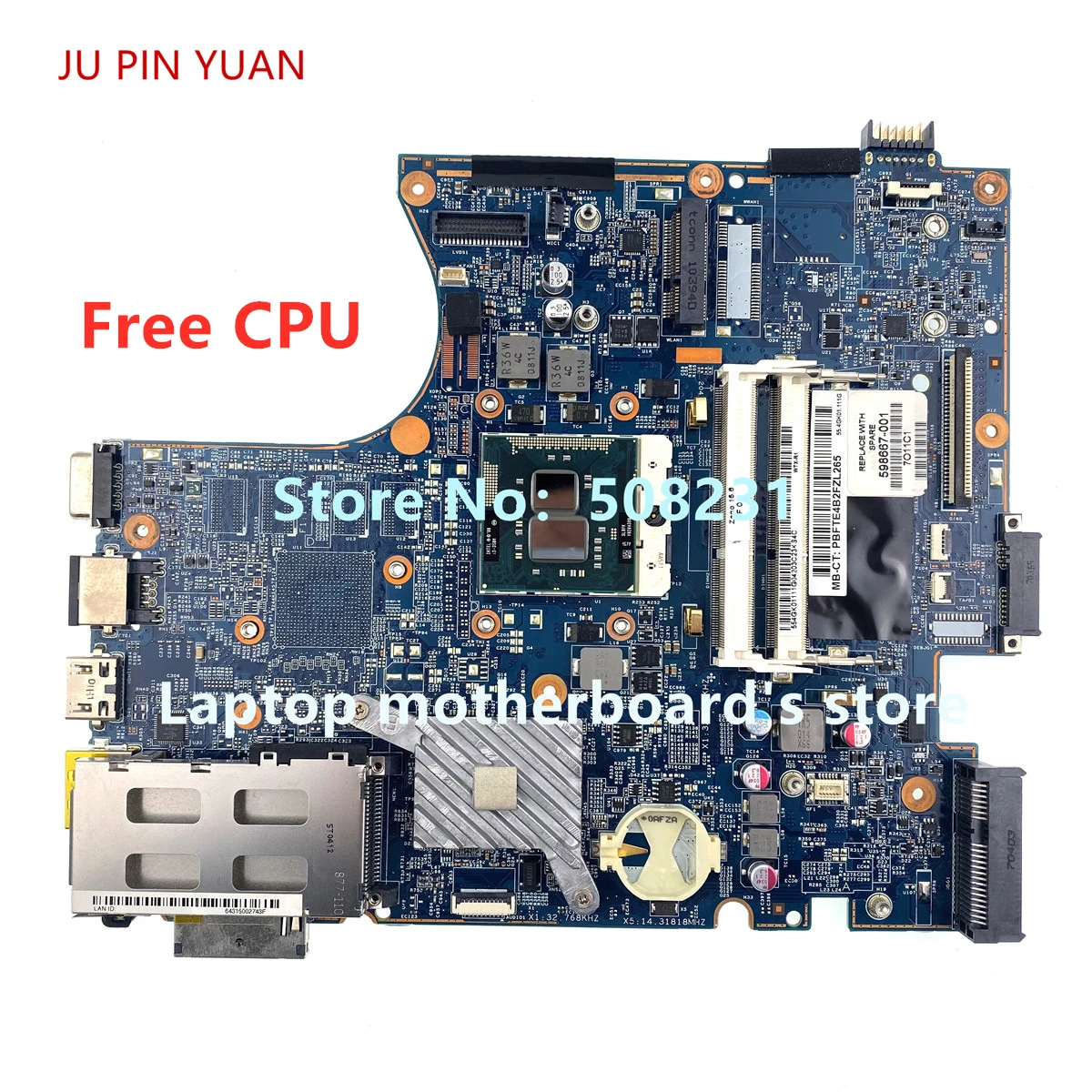 Ju pin yuan для hp ProBook 4520S 4720S серия материнская плата ноутбука 598667 001 100% полностью