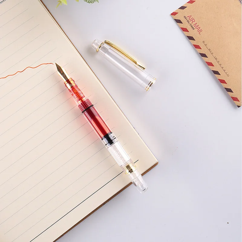 1Pc Creative Transparent Fountain Pens Curved Tip Art For School Writing Office Supplies Korean Stationery |