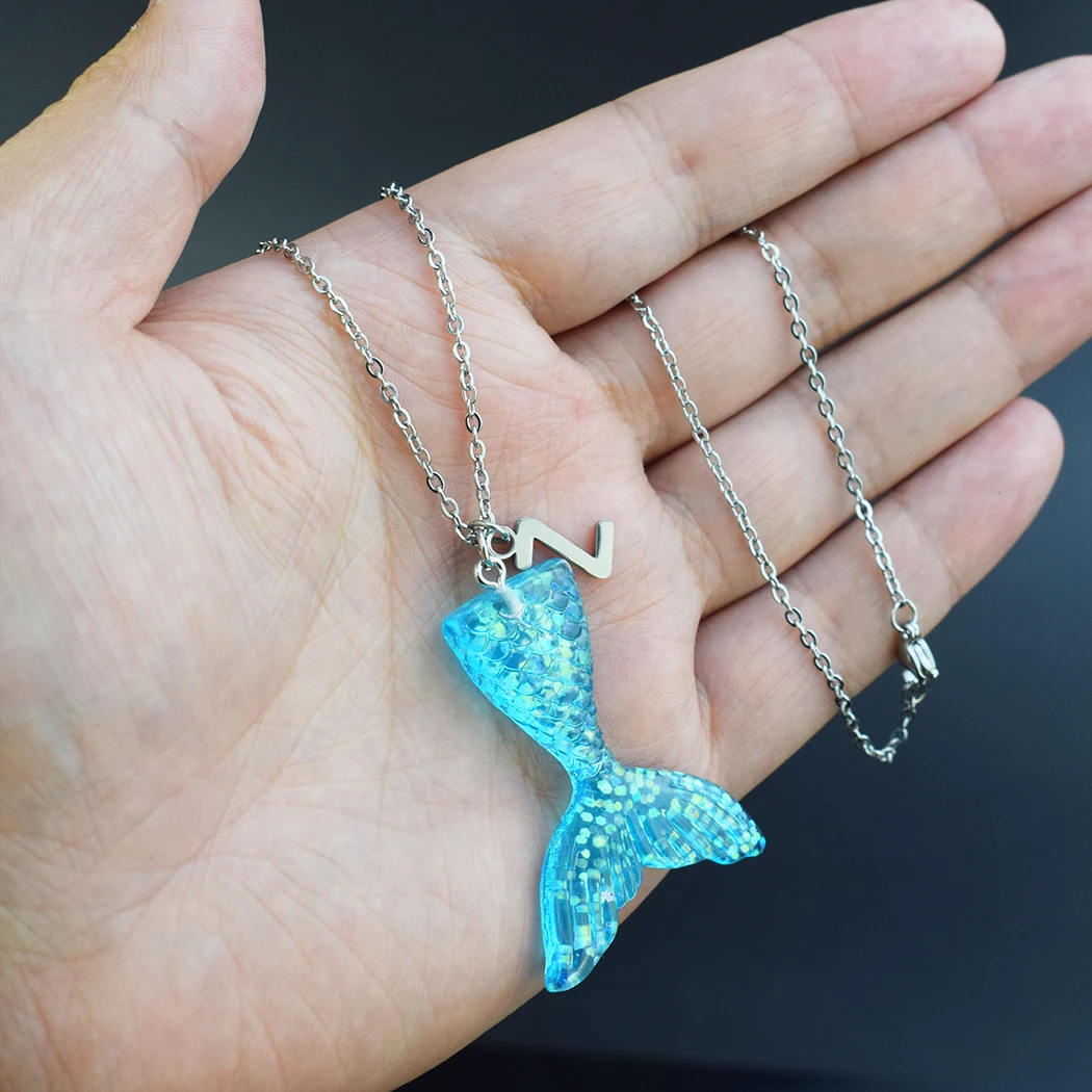 Модная подвеска в виде русалки ожерелье мистическое цветное рыбий хвост