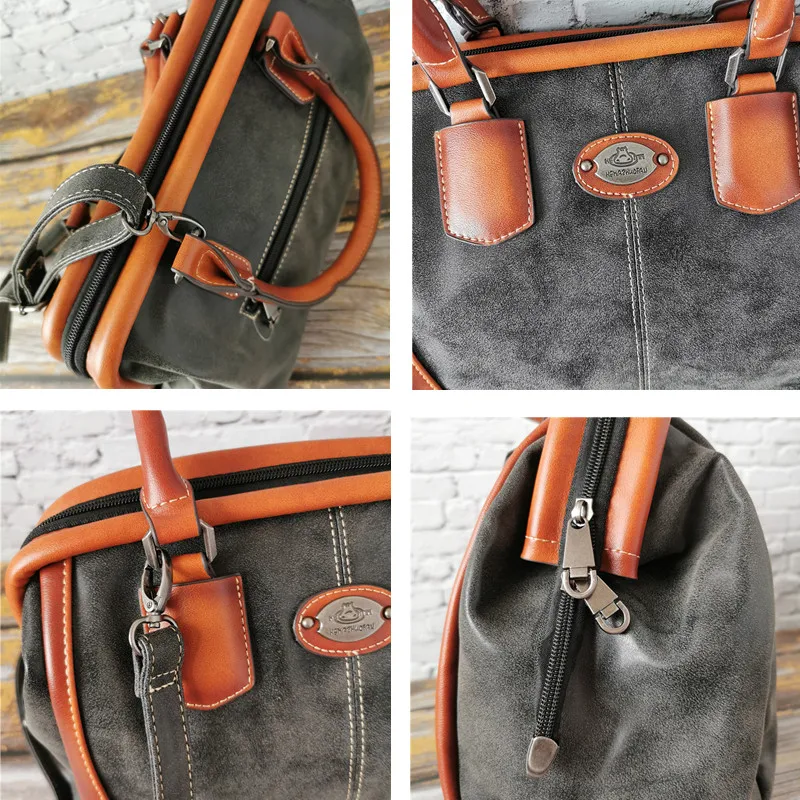 2020 женские кожаные сумки высшего качества винтажная вместительная сумка на