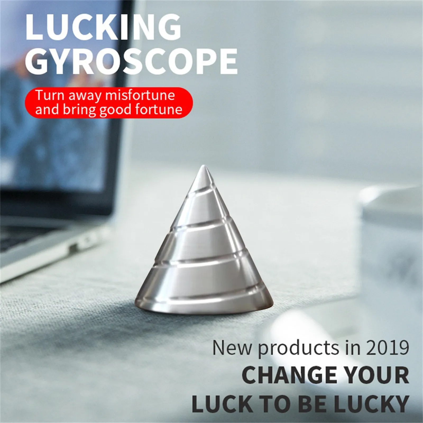 

Desktop Decompression Toys Metal Gyro Rotating Cone Spinning Top Stress Relief Triangular Toy Finger Flip Juguete Durable Gift
