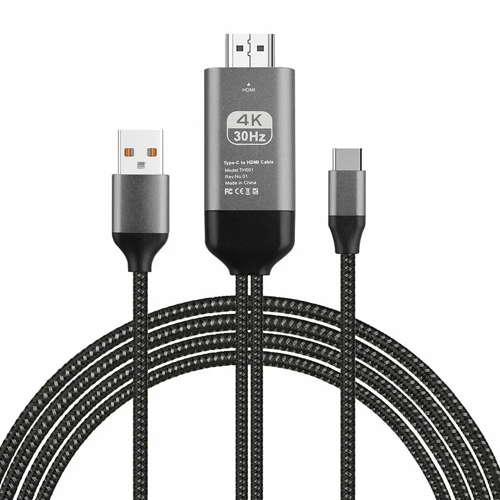Портативный тип c USB для HD 4K HDMI конвертер кабель Шнур телефона ПК