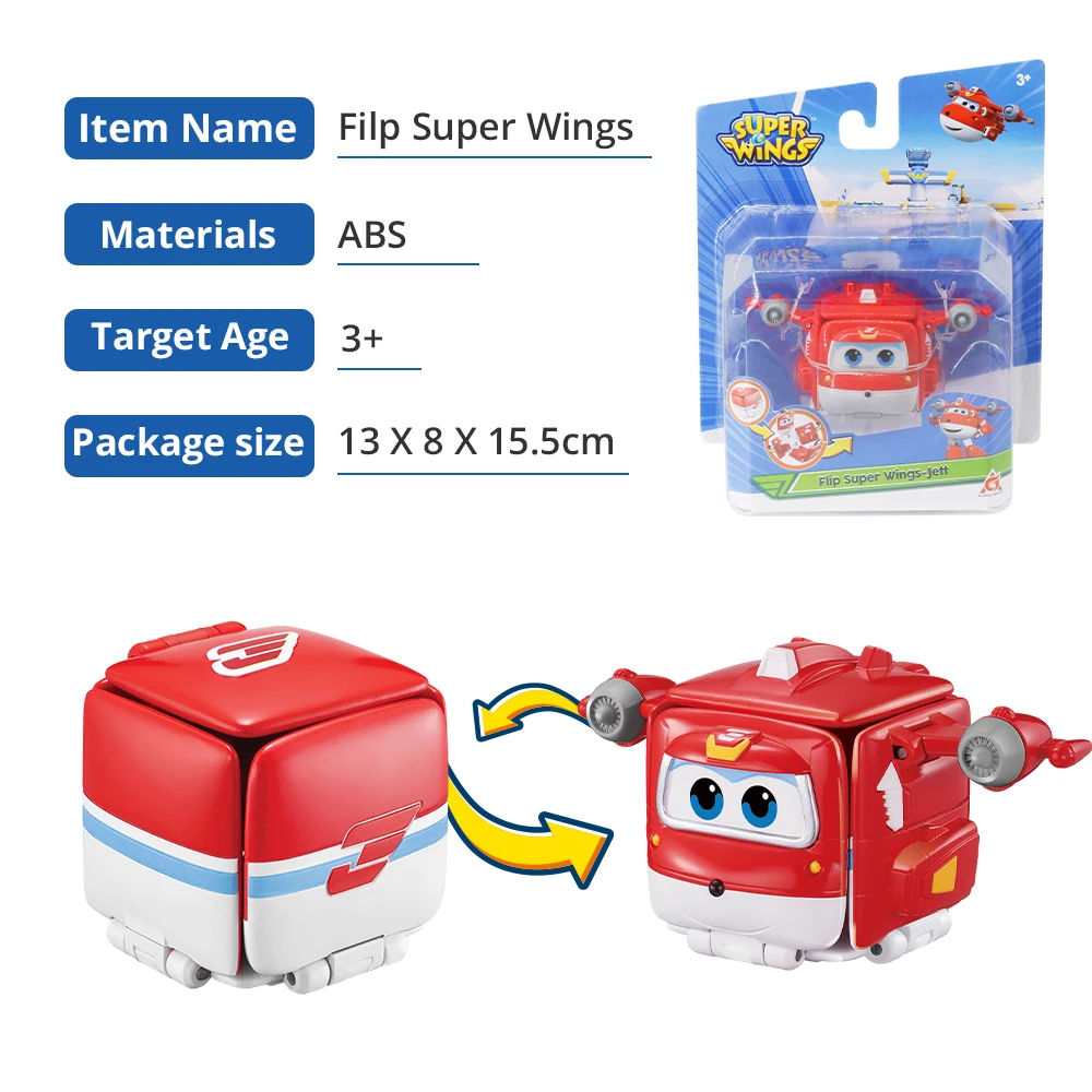 Super Wings S4 10x6.3cm Flip Surprise Package Express Plane Blocks Reversible & Transformable Cartoon Toy for Children Ages 3+ images - 6