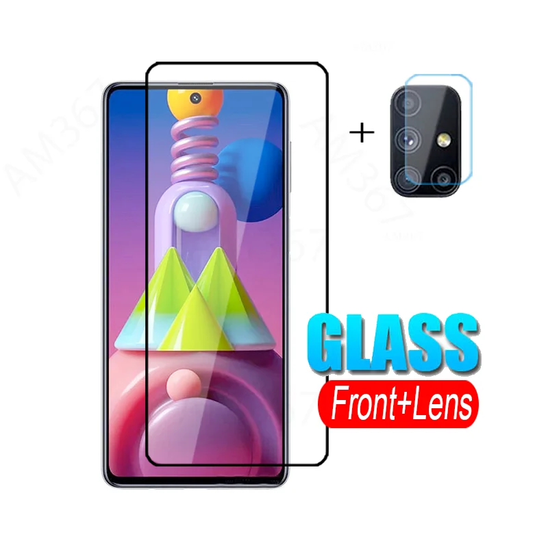 

Tempered Glass for Samsung Galaxy M51 M31S A51 A71 A21S Full Cover Camera Lens Screen Protector film on Samsung Sumsung M51