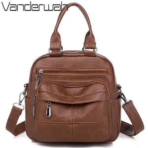 Многофункциональный женский рюкзак, Высококачественная кожаная школьная сумка, дорожные рюкзаки для девочек, женская сумка через плечо, рюкзак