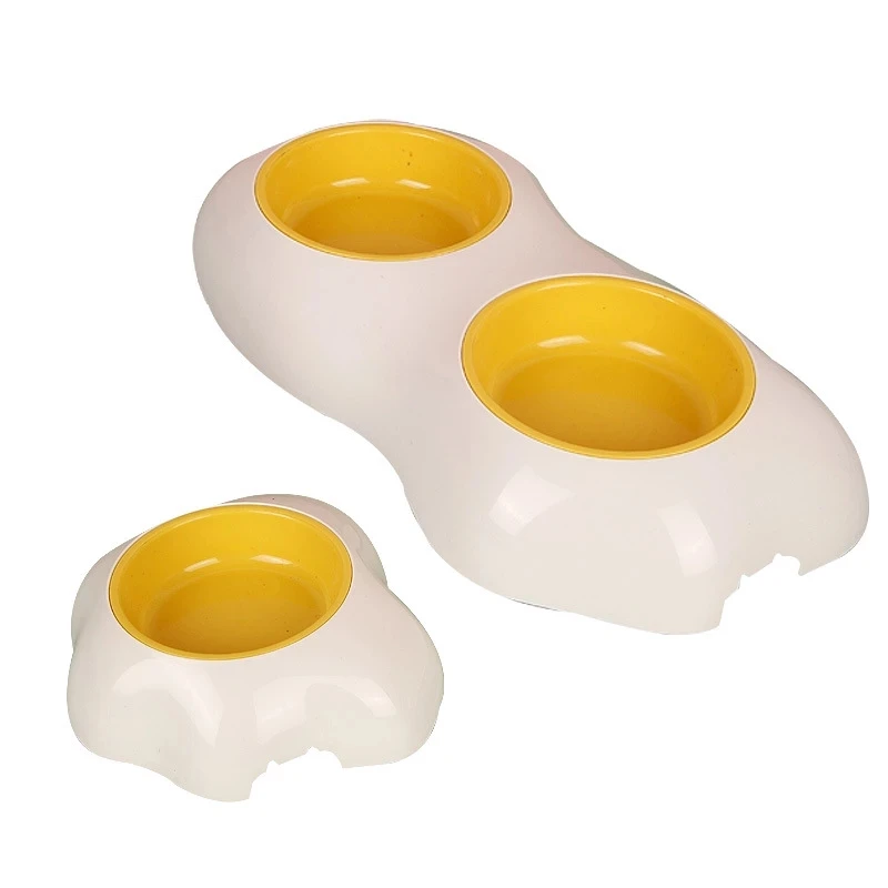 

Cute Egg Yolk Pet Bowl Drink Water Feeding Single Double Bowls Creative Anti-overturning Dog Cat Food Bowl Pet Supplies