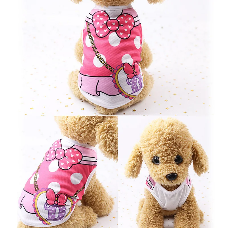 

T-shirt Soft Puppy Dogs Clothes Cute Pet Dog Clothes Cartoon Clothing Summer Shirt Casual Vests for Small Pet Supplies
