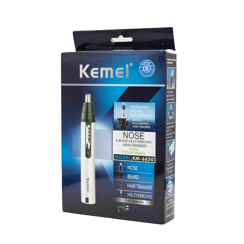 Kemei 4 в 1 для мужчин Электрический триммер для носа и ушей, машинка для стрижки волос, перезаряжаемая Бритва для бровей, бритва для бровей, бритва для лица, бороды, удаление волос, 5 цветов