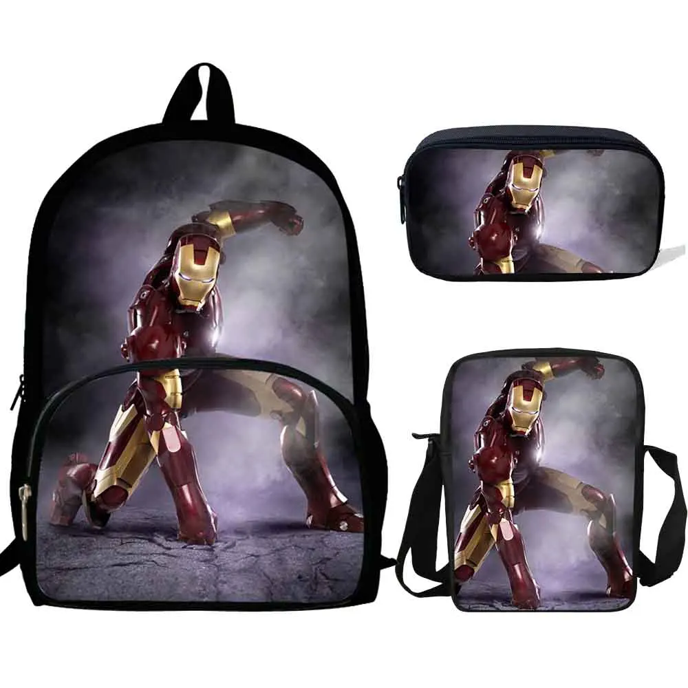 16 дюймов начальной школы для мальчиков школьного рюкзака Мстители Железный