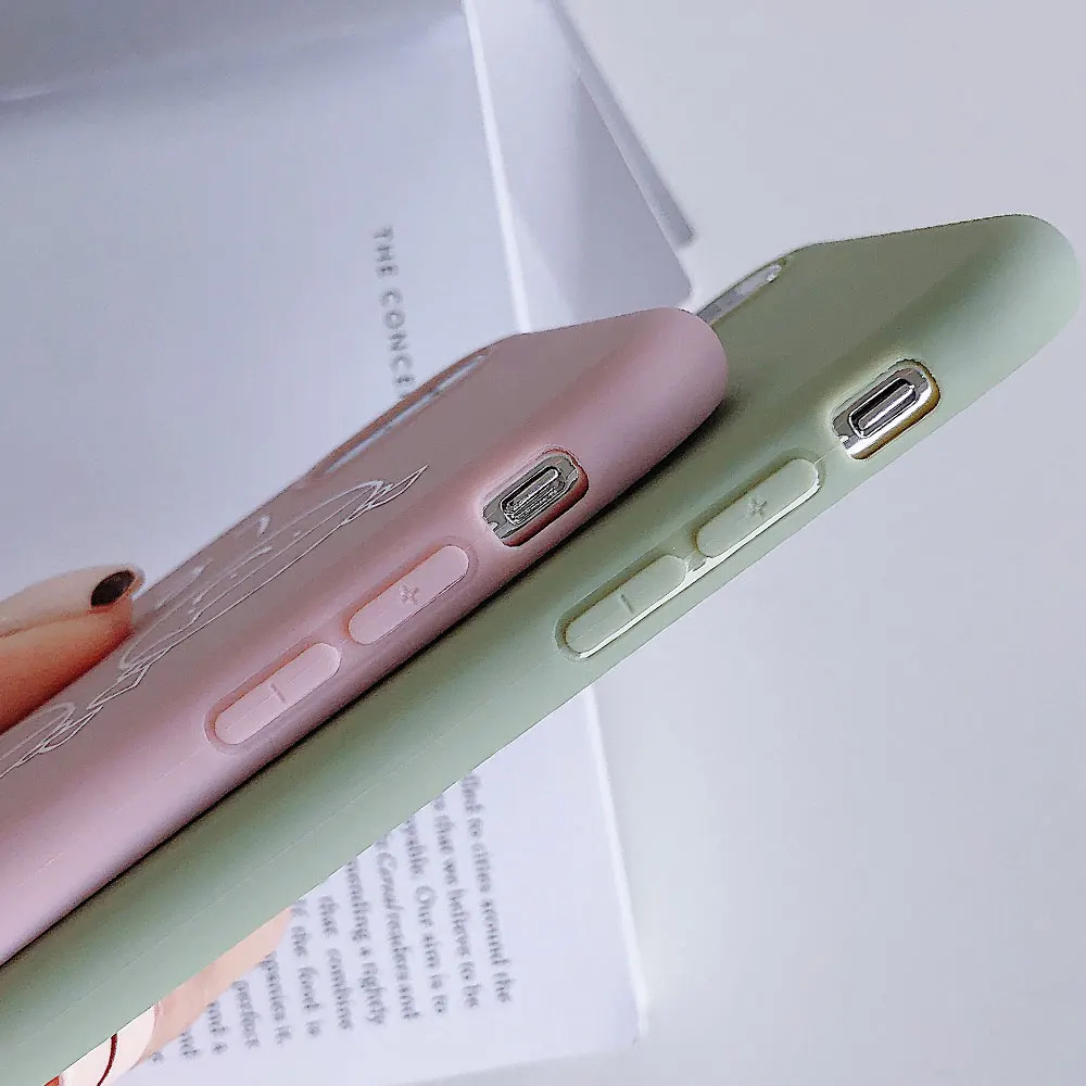 KISSCASE милый мультфильм пара телефон чехол для iPhone XR 7 8 6 6S Plus X XS MAX матовый мягкий