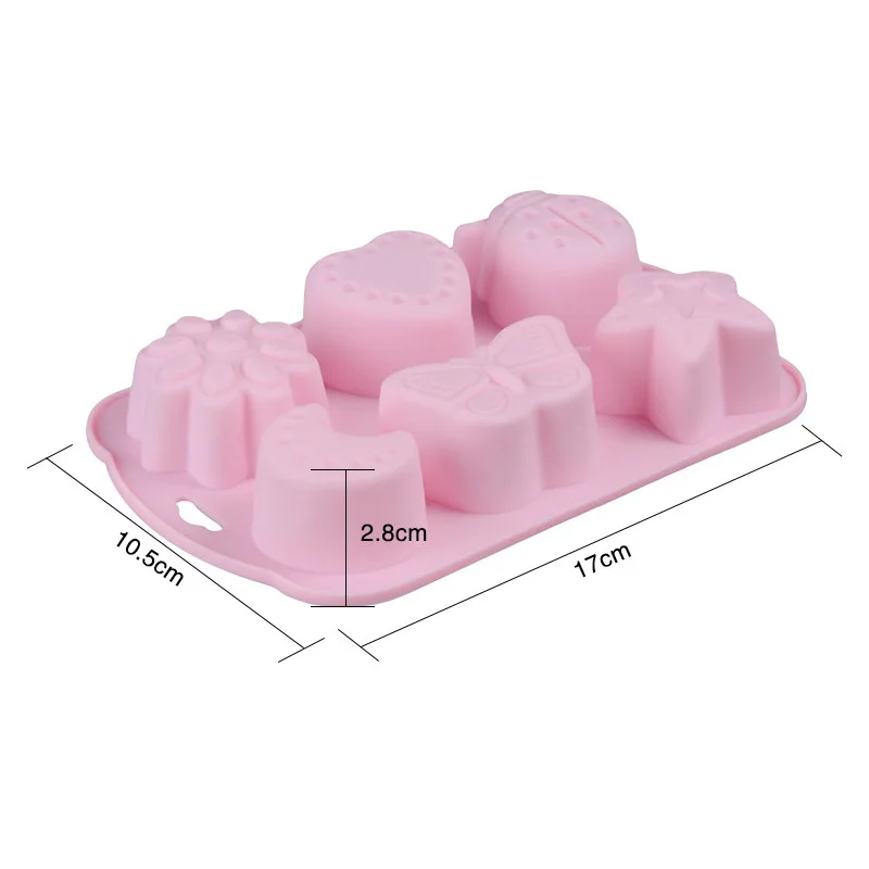 YIWUMART 6 Полость насекомое Луна шаблон торт плесень силиконовые шоколадные конфеты