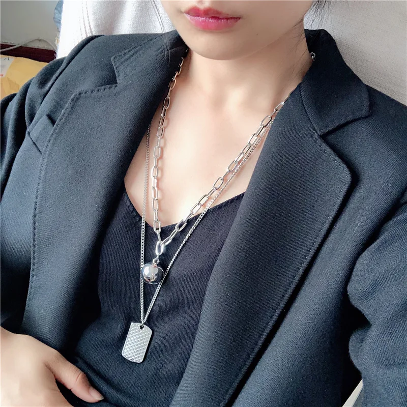 Женское массивное ожерелье цепочка в стиле панк|Ожерелья с подвеской| |