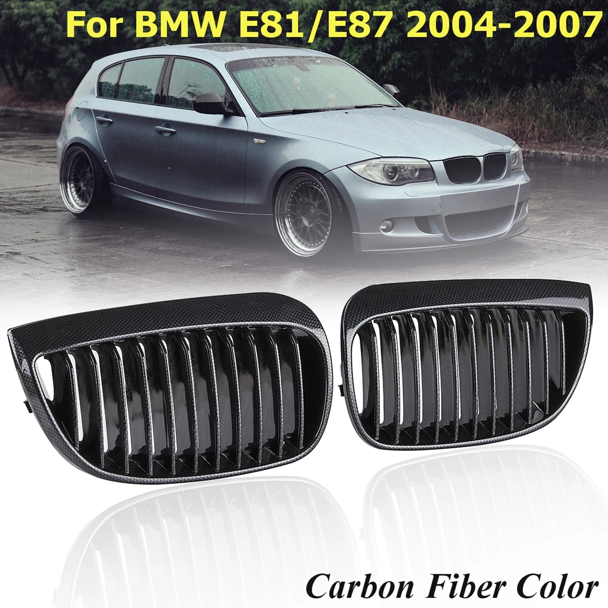 

Решетки для гриля BMW E87 E81 1 Series 2004-2007, черные/матовые/черные/Углеродные