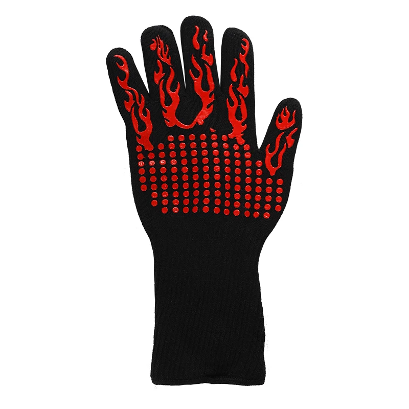 single hand 1 шт. перчатки для духовки, перчатки для барбекю, силиконовые перчатки, высокая температура, анти-обжиг, 500/800 градусов, изоляция для барбекю, микроволновая печь - Цвет: single hand
