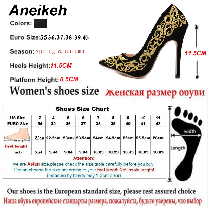 Aneikeh/ г. Новая модная обувь женские пикантные туфли на высоком каблуке с острым носком женские туфли-лодочки вечерние туфли-лодочки на очень высоком каблуке-шпильке Размер 9