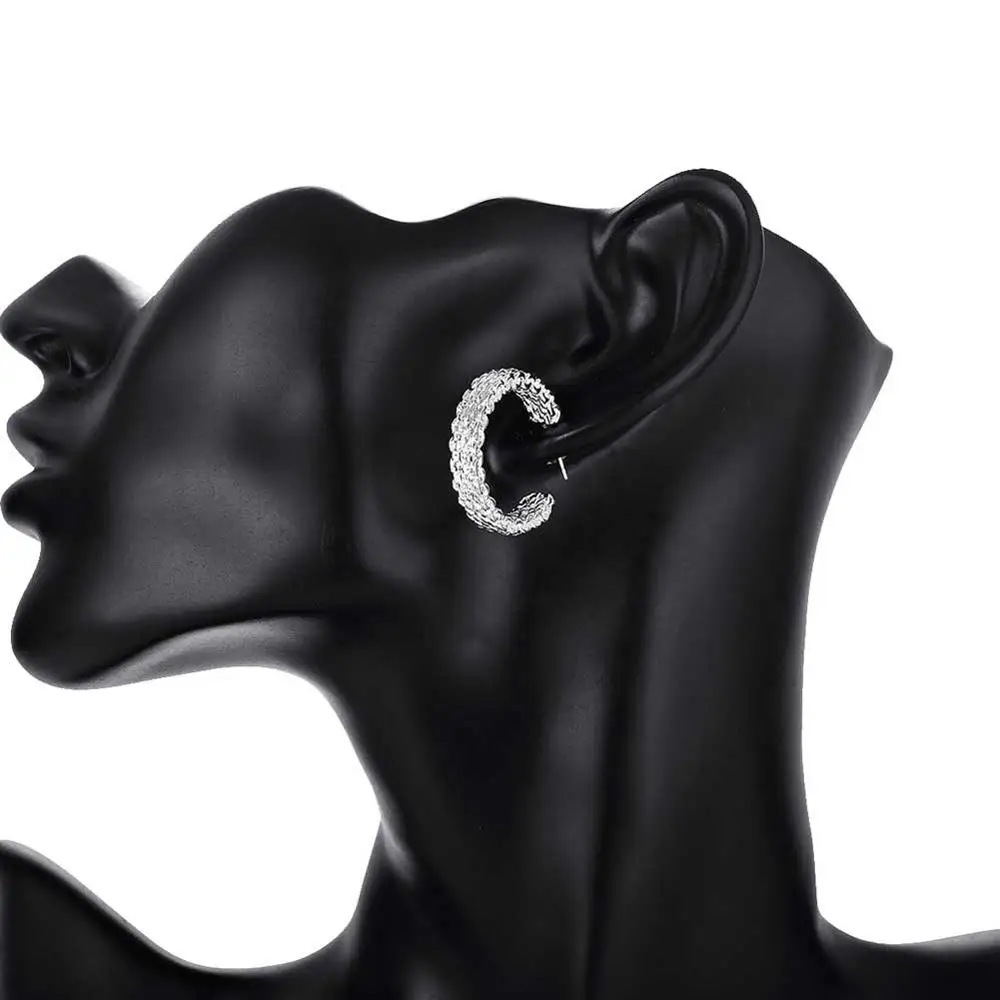 Silver 925 Jewellery Set for Women Round Bracelet &amp Bangle Earrings Ring 3 Pcs Fashion Jewelry Wedding Accessories Wholesale | Украшения