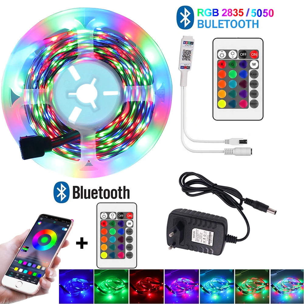 

Светодиодная ленсветильник Bluetooth s RGB 5050 2835 SMD гибкая лента Водонепроницаемая светильник ПА 5 м 10 м 15 м 20 м лента диод DC12V полоса лампы