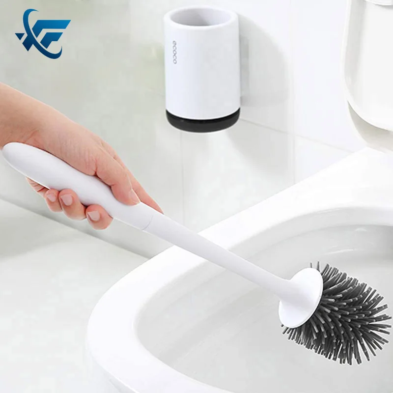 

ECOCO Wall-Mount Toilet Brush TPR Soft Bristles Toilet Cleaner Tools Bathroom Cleaning Brush with Bucket WC Bathroom Accessories