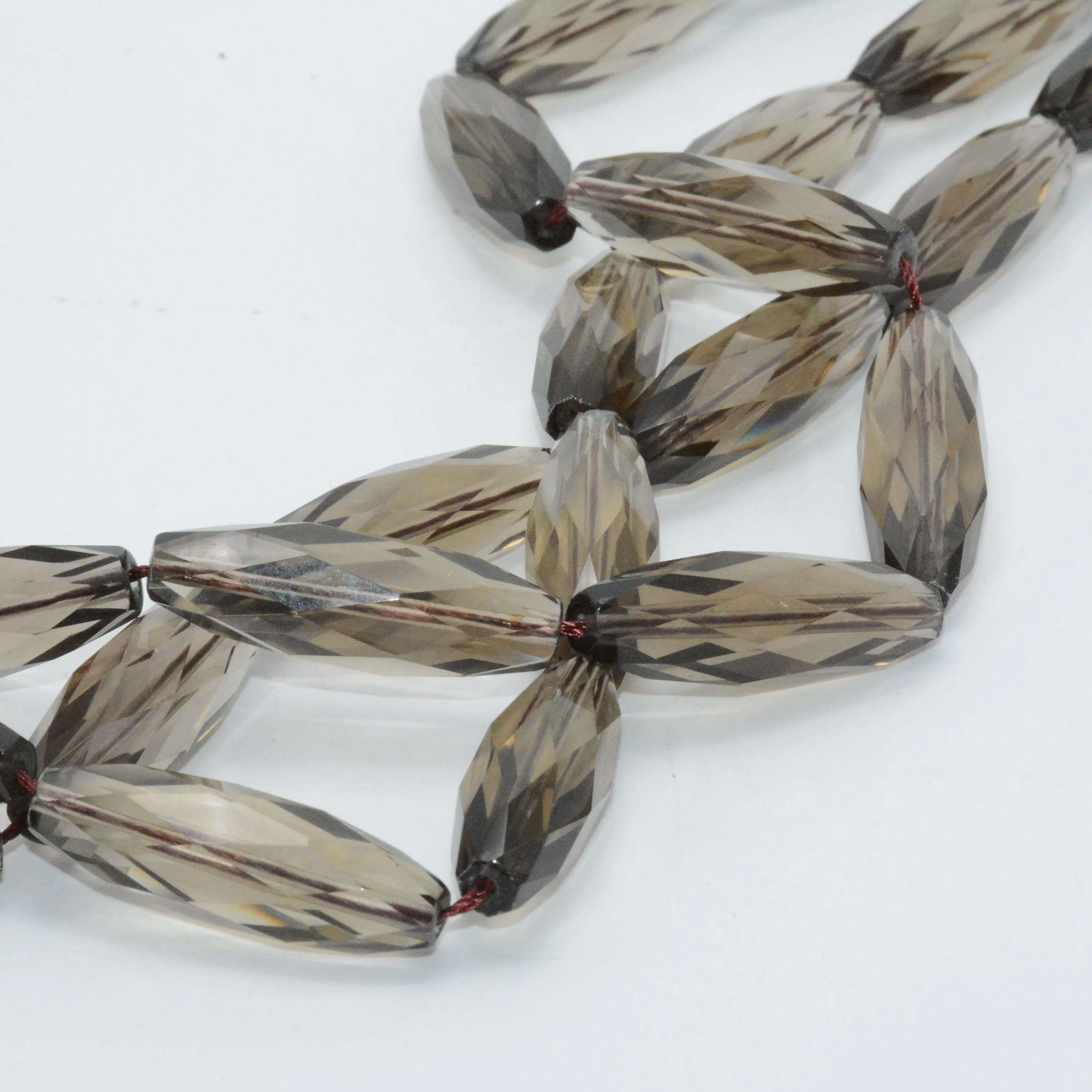 Натуральный дымчатый кварц граненые Длинные Рисовые бусины 10x30 мм|beads beads|rice