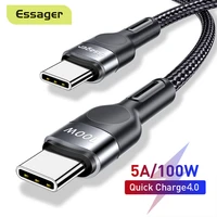 essager 100w usb type c to usb c cable pd fast charging charger usb c data wire cord for samsung xiaomi macbook type c cable