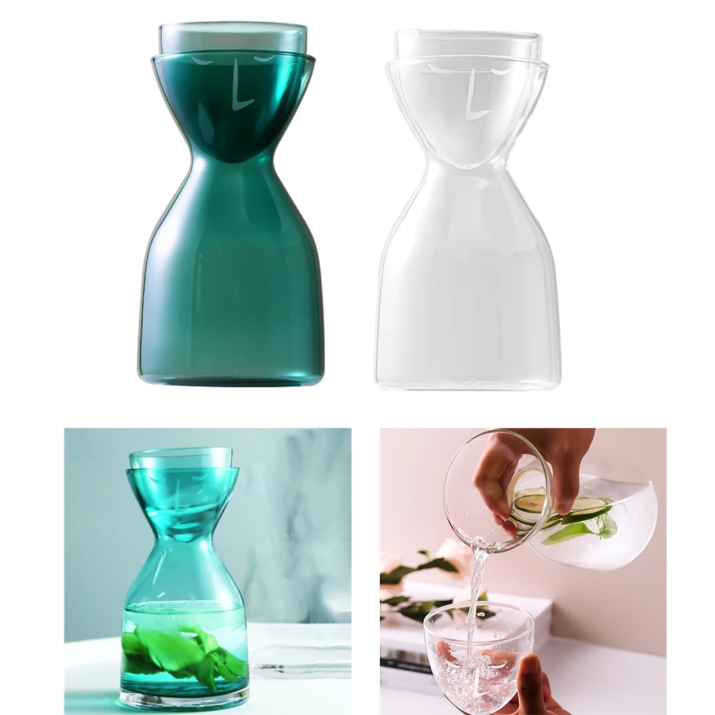 Carafe Elegant Dishwasher Hourglass Body Pitcher Borosilicate Glass for Cocktail Drinking Kitchen Drinkware Serveware | Дом и сад