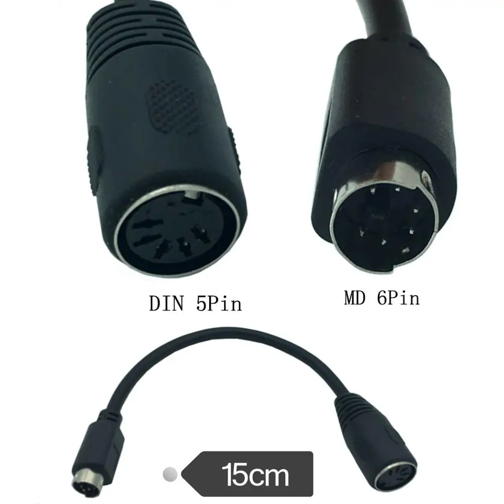 6Pin Mini DIN (PS2) штекер на 5Pin разъем адаптера для клавиатуры 15 см|Компьютерные кабели и