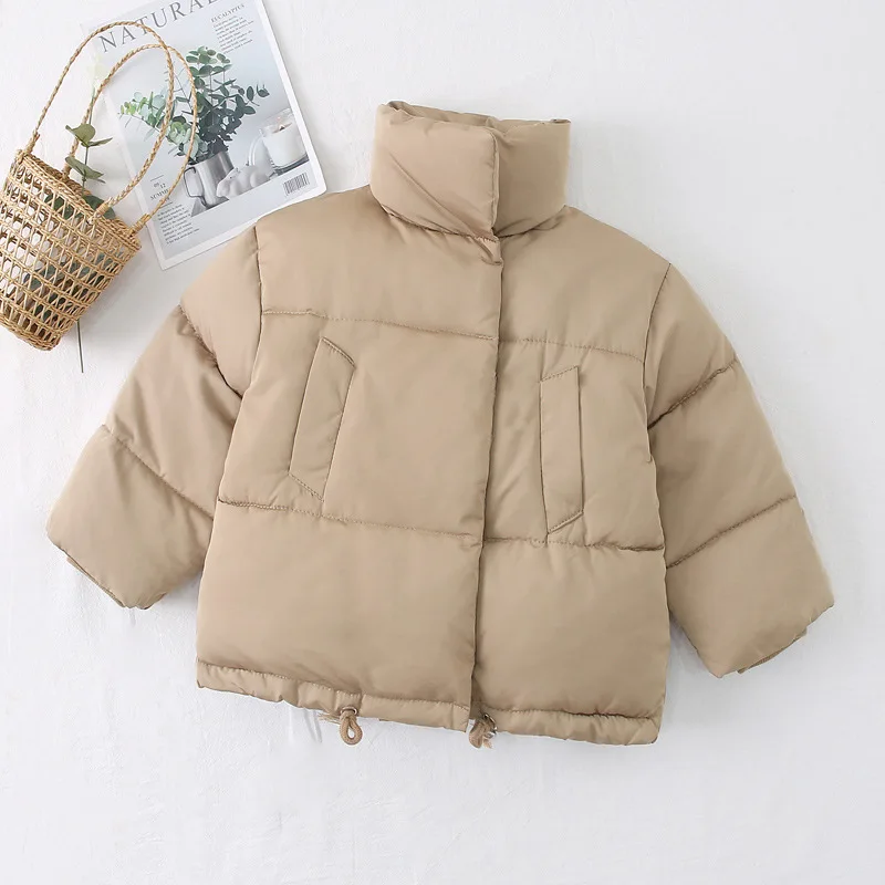 khaki Г. Осенняя плотная пуховая детская парка, куртки зимние куртки зимнее пальто для девочек и мальчиков Мягкая Детская куртка, парка теплый Детский пуховик для мальчиков - Цвет: khaki