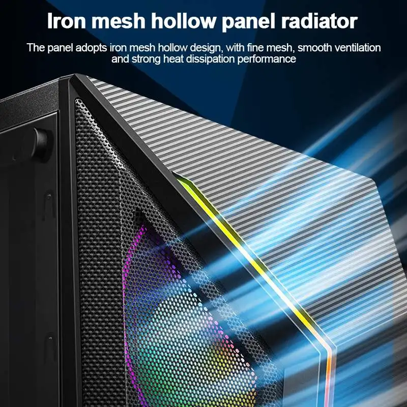 Чехол для игрового компьютера V8 RGB ATX полноразмерный акриловый прозрачный чехол