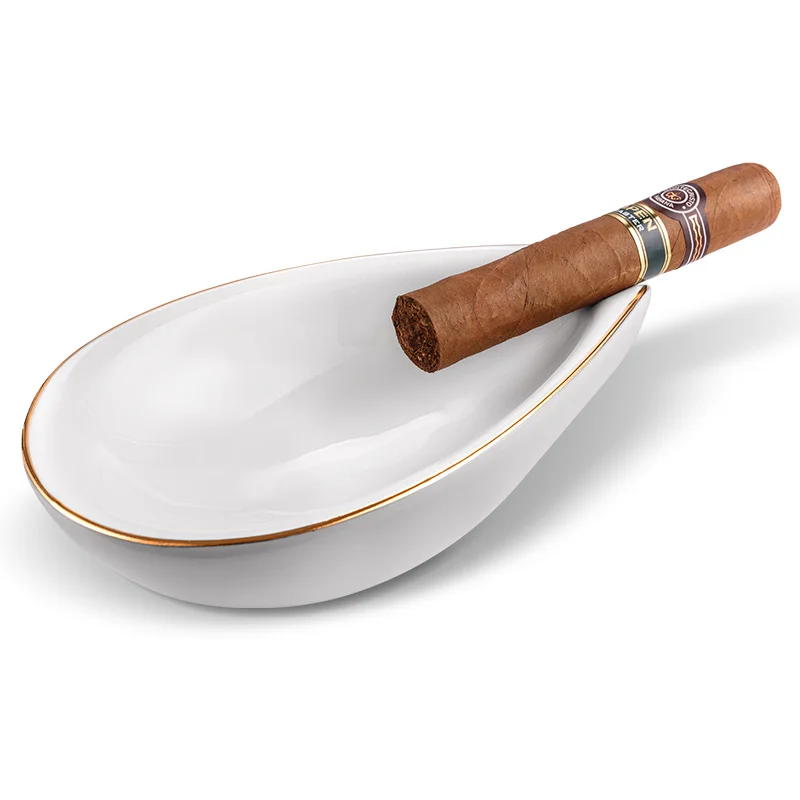 Сигарный пепельный цилиндр костяная фарфоровая текстура керамический слот для