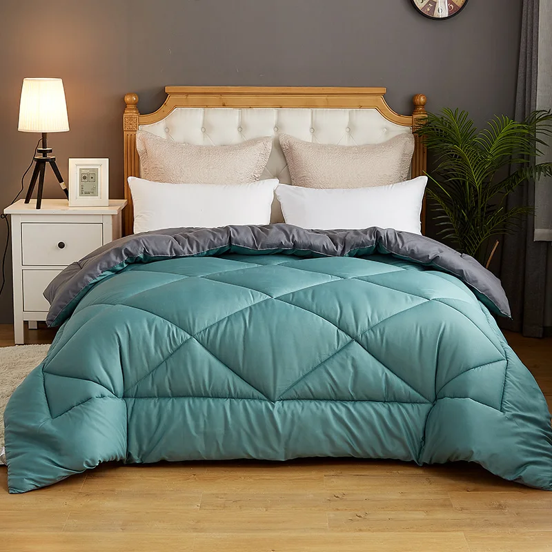 Pure Color Thicken Duvet With Stuffing Patchwork Quilt Warm Winter Bed Cover Winter Thicken Comforter Bedset 220*240cm CF2