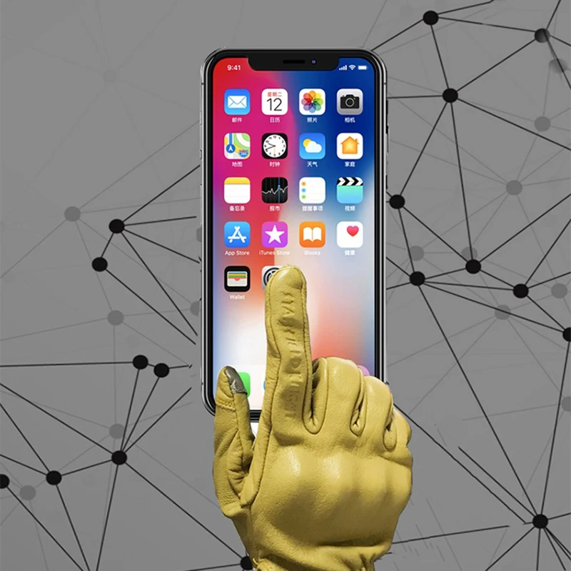 Мотоциклетные Перчатки из натуральной кожи для мужчин и женщин